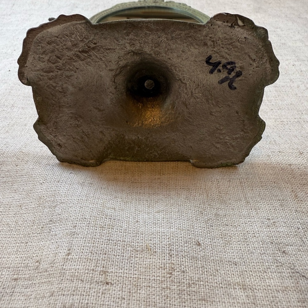 Vintage Dresser Mirror Oval Swivel Weathered Green Distressed - Picture 8 of 8